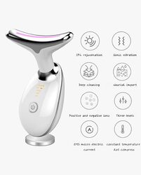 EMS Microcurrent Face Neck Beauty Device LED Photon Firming Rejuvenation Anti Wrinkle Thin Double Chin Skin Care Facial Massager